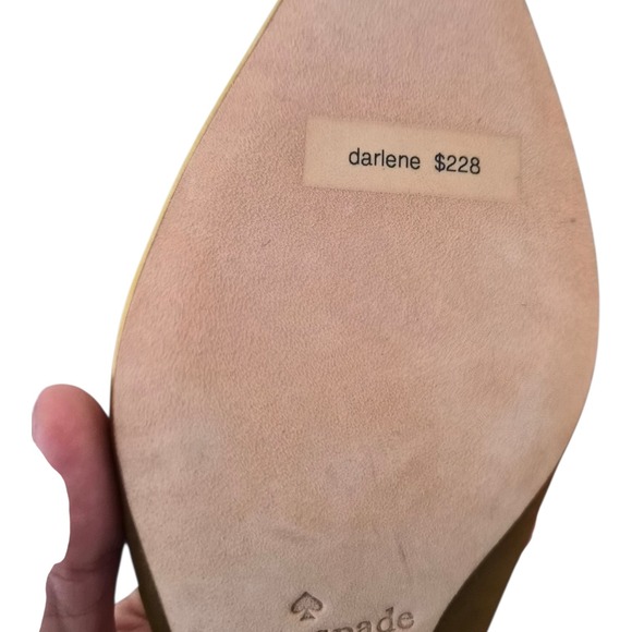Kate Spade Darlene Satin Mules Roastd Maize Yellow Pointed‎ Toe Size 8 - Picture 9 of 10
